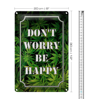 Blechschild Cannabis 20x30cm Don´t worry be happy lustig