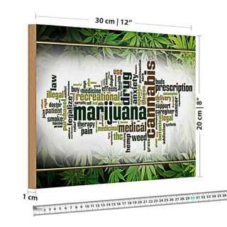 Holzschild Cannabis 30x20cm Marijuana therapy pain smoke