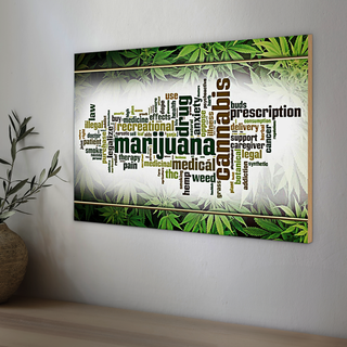 Holzschild Cannabis 30x20cm Marijuana therapy pain smoke