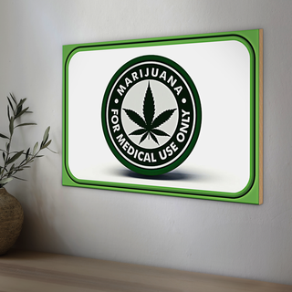 Holzschild Marijuana 30x20cm for medical use only