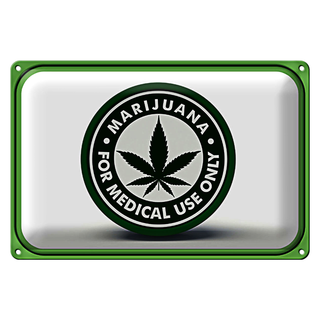 Blechschild Marijuana 30x20cm for medical use only