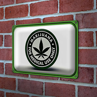 Blechschild Marijuana 30x20cm for medical use only