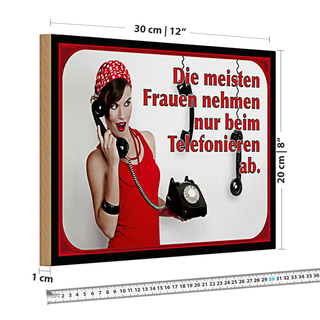 Holzschild Spruch 30x20cm Frauen nehmen ab Telefon