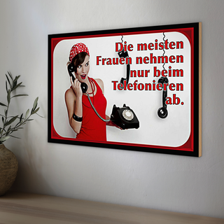 Holzschild Spruch 30x20cm Frauen nehmen ab Telefon