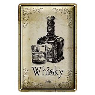 Blechschild 20x30cm 1866 Whisky Retro