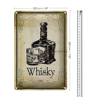 Blechschild 20x30cm 1866 Whisky Retro