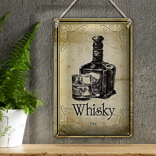 Blechschild 20x30cm 1866 Whisky Retro