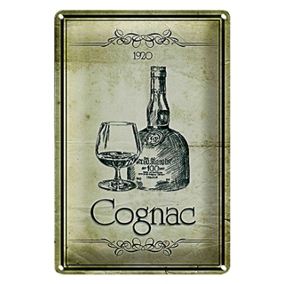 Blechschild 20x30cm 1920 Cognac Retro