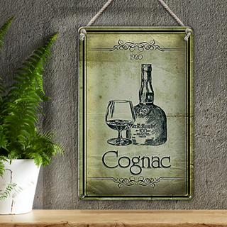 Blechschild 20x30cm 1920 Cognac Retro