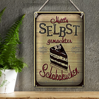 Blechschild Spruch 20x30cm Muttis selbst gemachter Kuchen