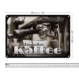 Blechschild Hinweis 30x20cm italienischer Kaffee