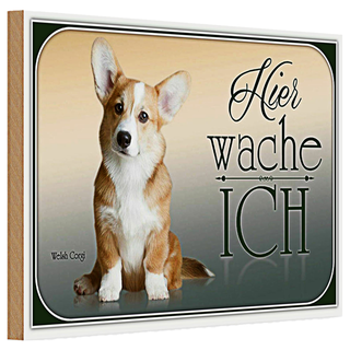 Holzschild Hund 30x20cm Chihuahua hier wache ich