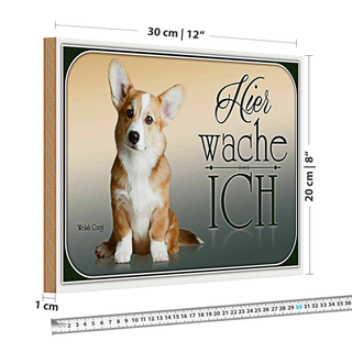 Holzschild Hund 30x20cm Chihuahua hier wache ich