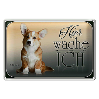 Blechschild Hund 30x20cm Chihuahua hier wache ich