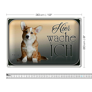 Blechschild Hund 30x20cm Chihuahua hier wache ich