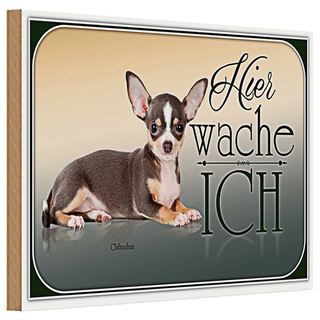 Holzschild Hund 30x20cm Welsh Corgi hier wache ich