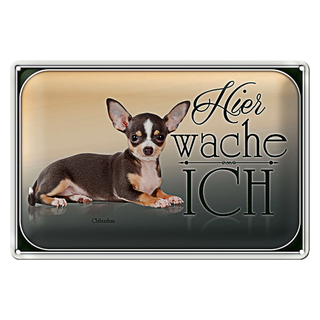 Blechschild Hund 30x20cm Welsh Corgi hier wache ich