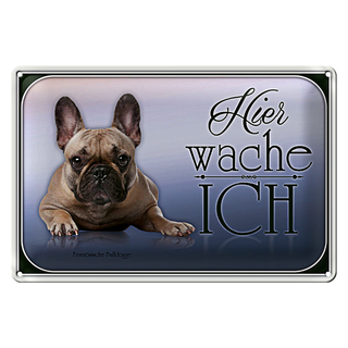 Blechschild Hund 30x20cm Französische Bulldogge hier