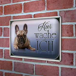 Blechschild Hund 30x20cm Französische Bulldogge hier