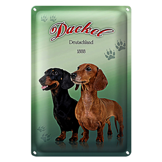 Blechschild Hund 20x30cm Dackel Deutschland 1888