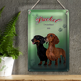 Blechschild Hund 20x30cm Dackel Deutschland 1888