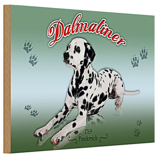 Holzschild Hund 30x20cm Dalmatiner 1769 Frankreich