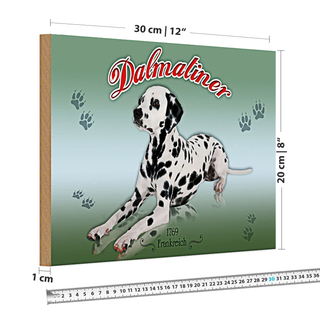 Holzschild Hund 30x20cm Dalmatiner 1769 Frankreich