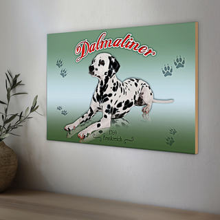 Holzschild Hund 30x20cm Dalmatiner 1769 Frankreich