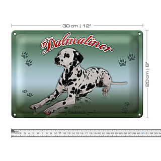 Blechschild Hund 30x20cm Dalmatiner 1769 Frankreich