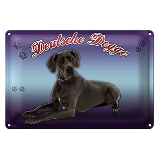 Blechschild Hund 30x20cm Deutsche Dogge 1888