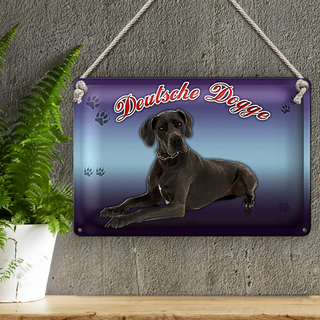 Blechschild Hund 30x20cm Deutsche Dogge 1888