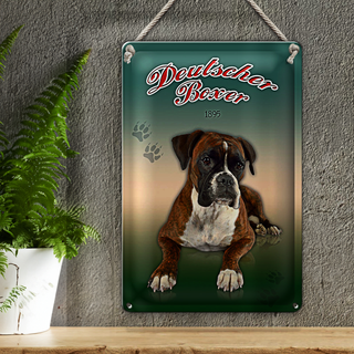 Blechschild Hund 20x30cm Deutscher Boxer 1895