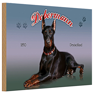 Holzschild Hund 30x20cm Dobermann 1850 Deutschland