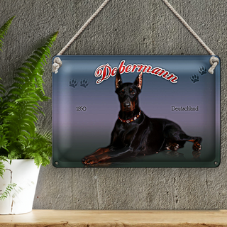Blechschild Hund 30x20cm Dobermann 1850 Deutschland