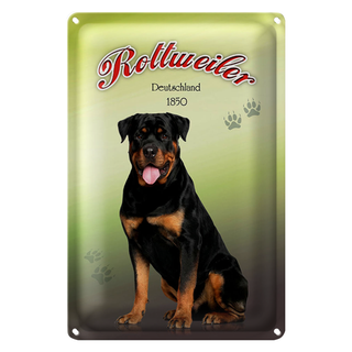 Blechschild Hund 20x30cm Rottweiler Deutschland 1850