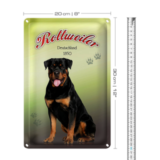 Blechschild Hund 20x30cm Rottweiler Deutschland 1850