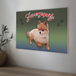 Holzschild Hund 30x20cm Zwergspitz Deutschland