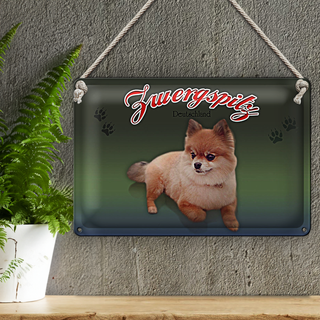Blechschild Hund 30x20cm Zwergspitz Deutschland