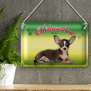 Blechschild Hund 30x20cm Chihuahua Mexiko Wanddeko