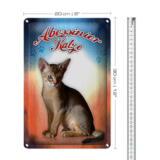 Blechschild Katze 20x30cm Abessinier Katze Wanddeko