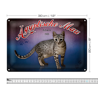 Blechschild Katze 30x20cm Ägyptische Mau Schweiz 1988