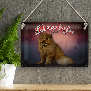 Blechschild Katze 30x20cm Perserkatze England Wanddeko