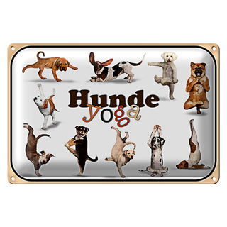 Blechschild 30x20cm  Hunde Yoga Wanddeko Dekoration
