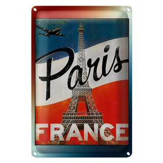 Blechschild Paris 20x30cm Eiffelturm France Wanddeko