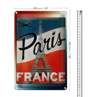 Blechschild Paris 20x30cm Eiffelturm France Wanddeko