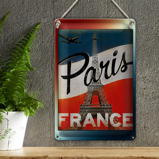 Blechschild Paris 20x30cm Eiffelturm France Wanddeko