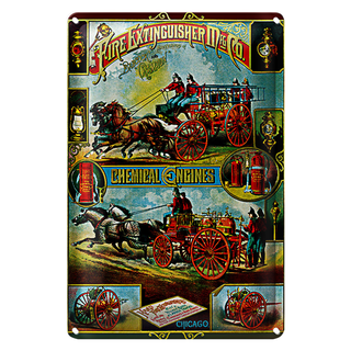 Blechschild Chicago 20x30cm Fire Extinguisher Chemical