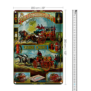 Blechschild Chicago 20x30cm Fire Extinguisher Chemical