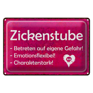 Blechschild Zickenstube 30x20cm Betreten eigene Gefahr