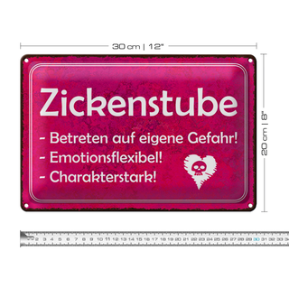 Blechschild Zickenstube 30x20cm Betreten eigene Gefahr